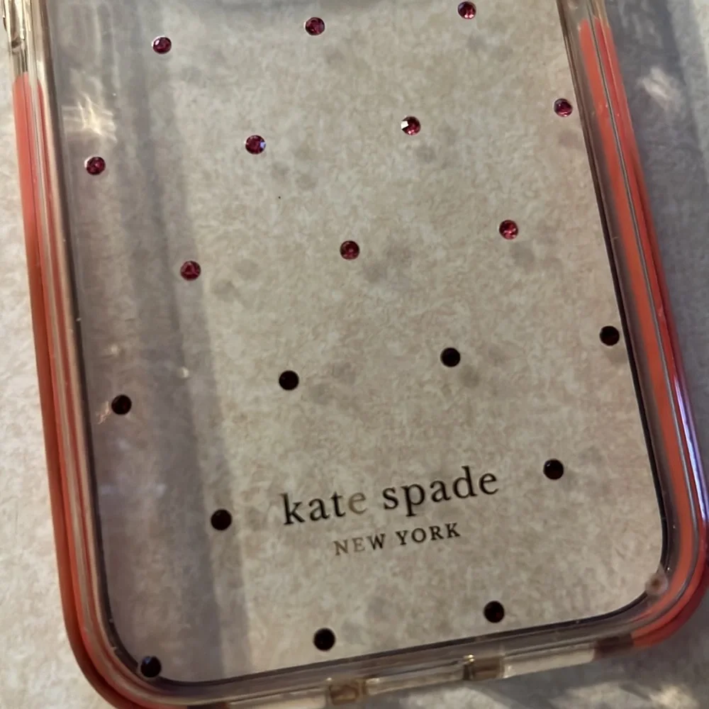Kate Spade Hardshell iPhone Case in Ombré Pink Dot and Clear, for iPhone 13 Pro